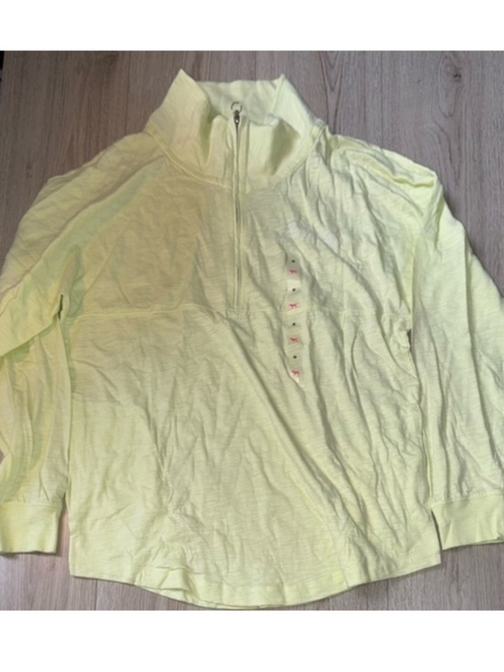 Victoria’s Secret pink yellow white quarter zip sweatshirt sweater